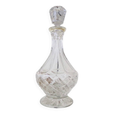 Cut glass liqueur carafe with a faceted stopper