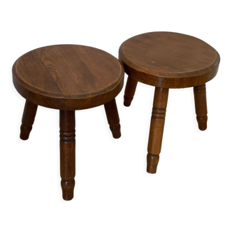 Set of two tripod stools