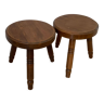 Set of two tripod stools