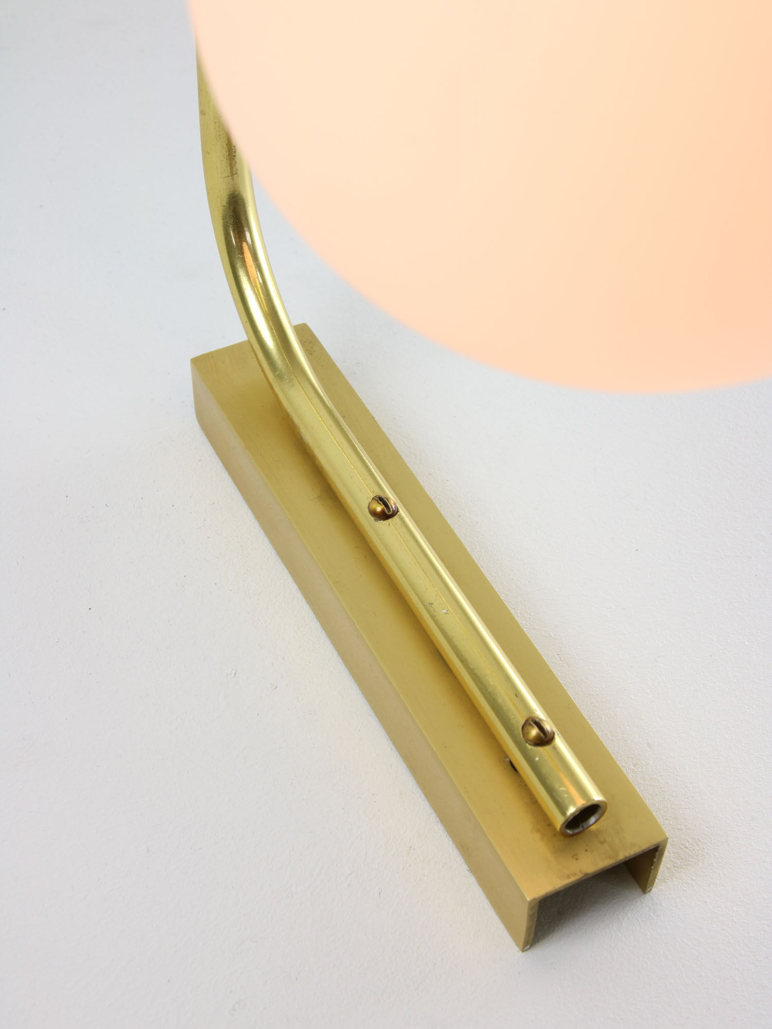 Mid century Italian Golden & Opaline Wall Lamp