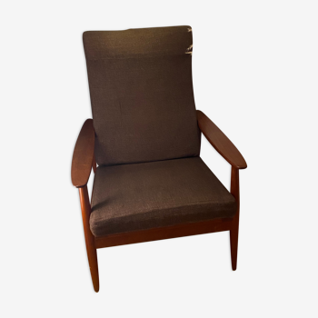 Fauteuil scandinave en teck vintage