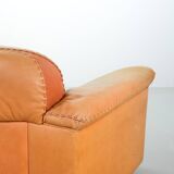 Striking De Sede DS101 Cognac Leather Lounge Chair DS17. Switzerland, 1970s