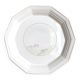 Plat rond vintage Niderviller blanc décor champêtre