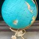 Globe world map old glass light vintage design 1970