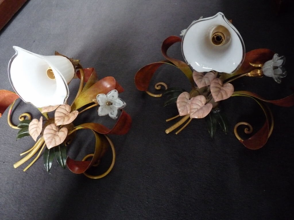 set Wall lamps Decor floral italy 36cm Paterno Franco