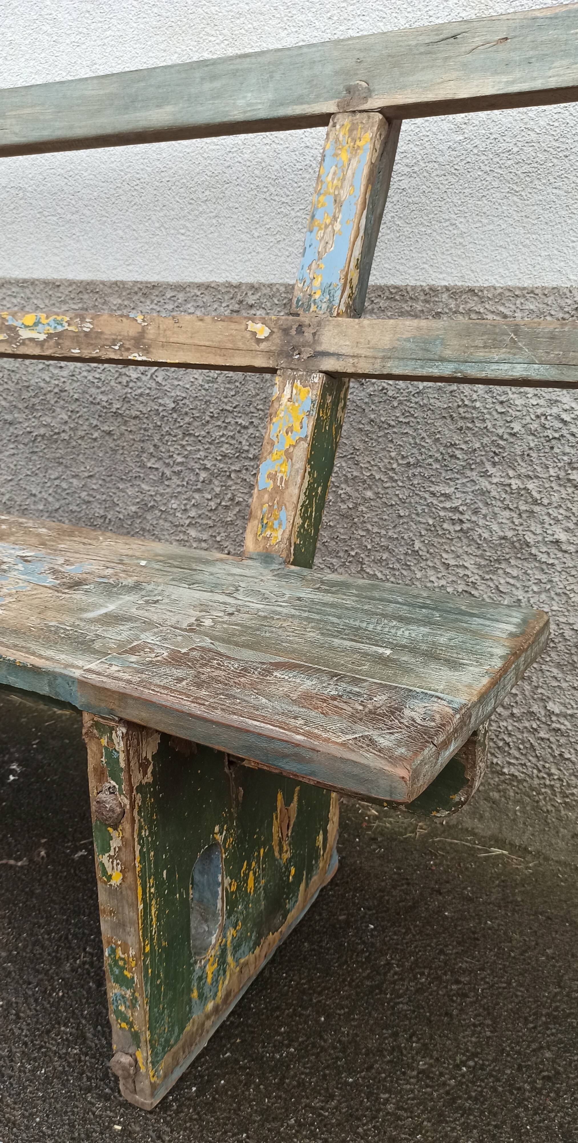 Old wooden bench with beautiful patina