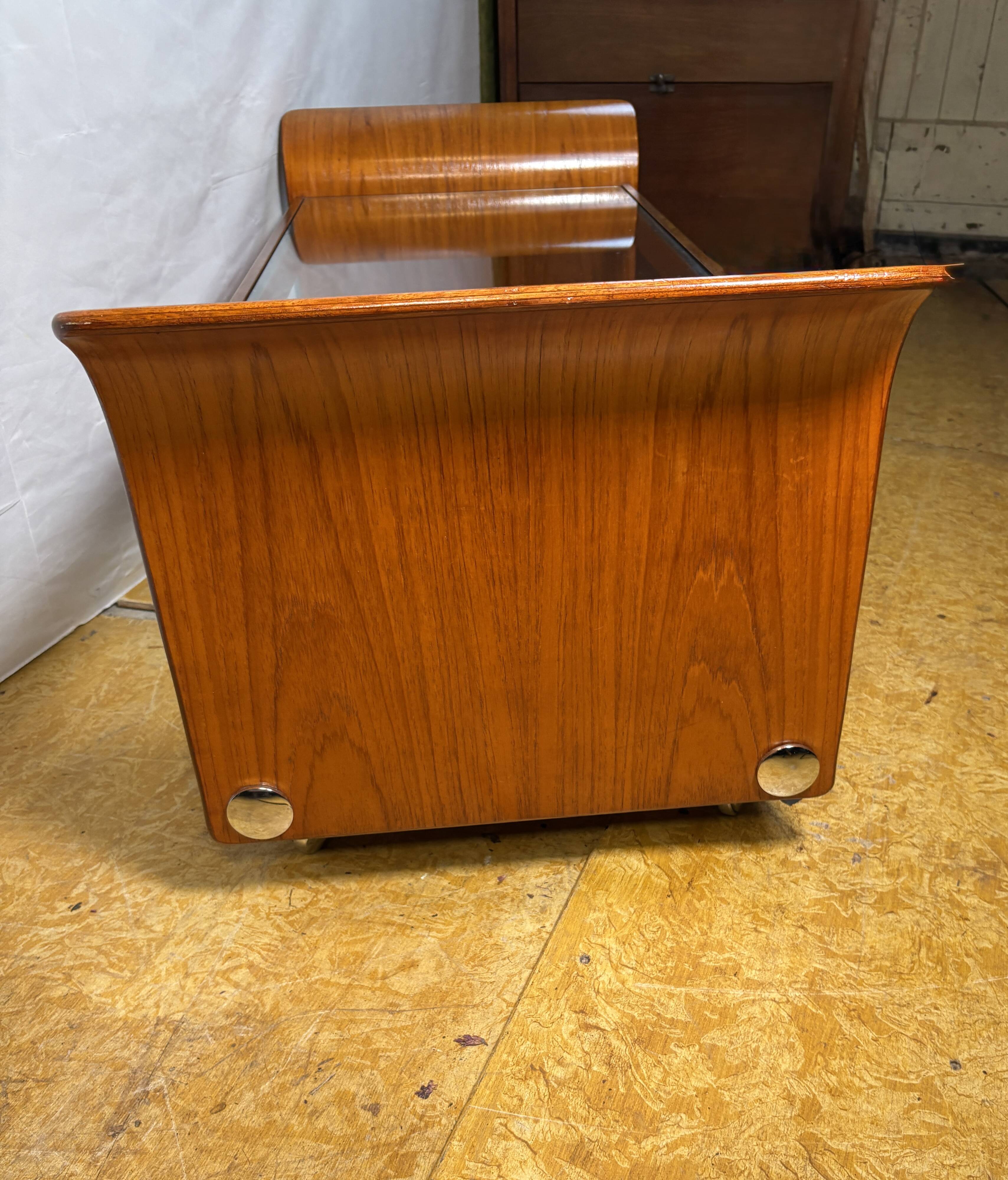 Mid Century Retro Teak & Glass Top Tulip Coffee Table by G-Plan Circa 1960