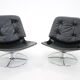 1970s pair of peem leather lounge chairs, finland