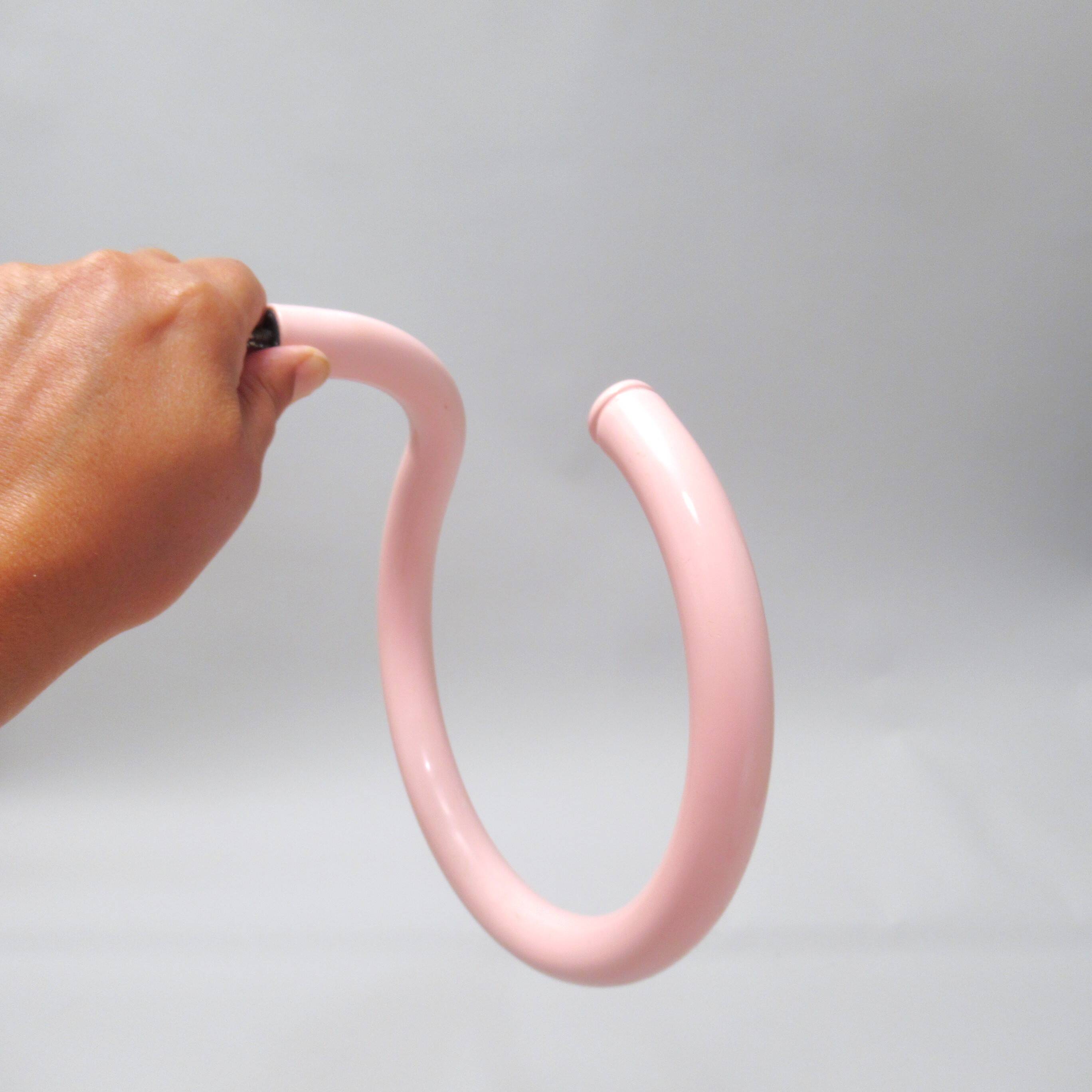 80s pink metal towel hook