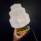 Table lamp vintage globe art deco glass of Clichy white