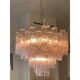 Contemporary Pink “Tronchi” Murano Glass Chandelier