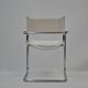 Set of 4 Chrome Sled-Base Chairs, Reupholstered in Italian Chioccarello Lin