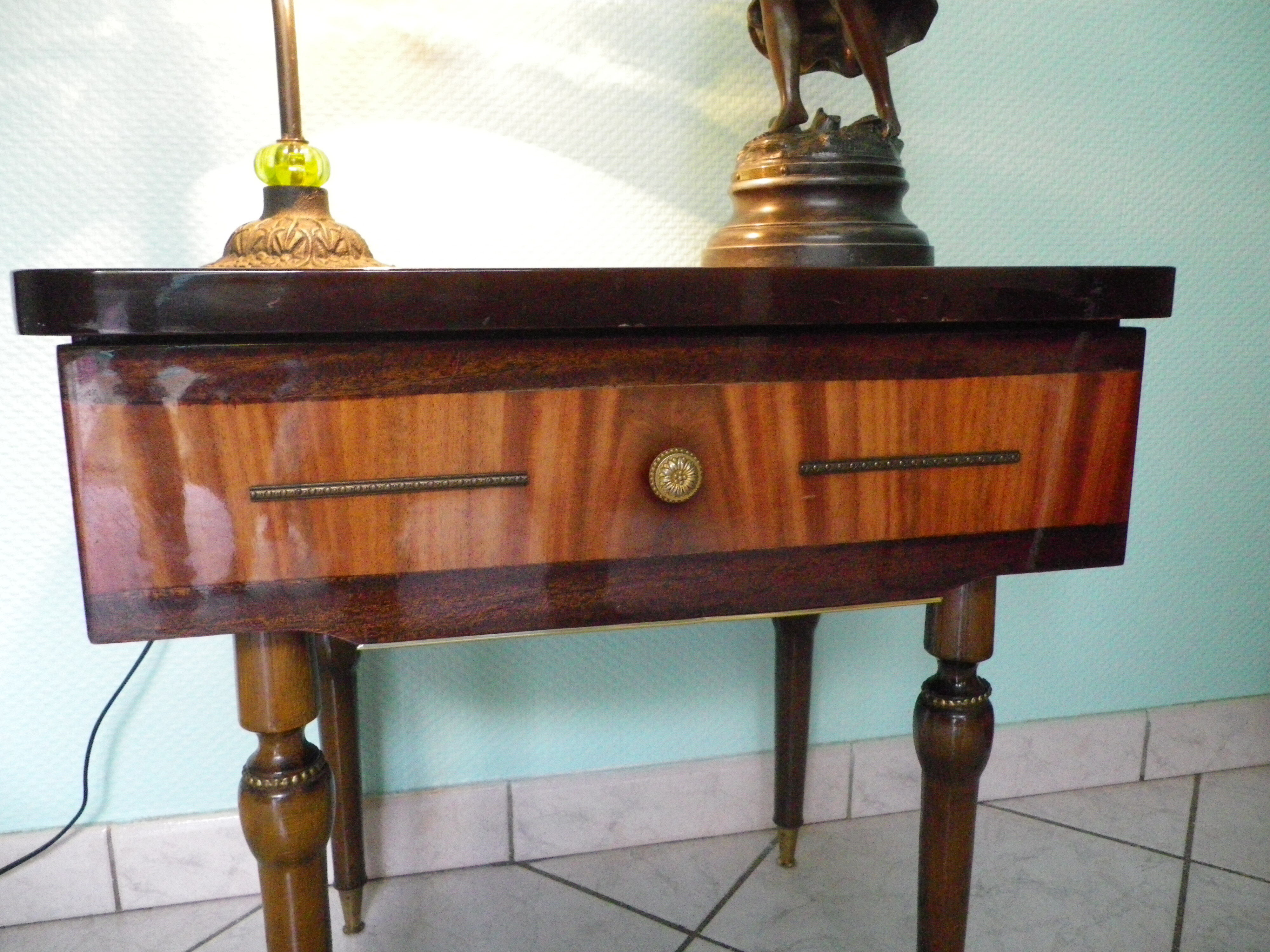 Extra cabinet in lacquered wood, brass, metal 1970s