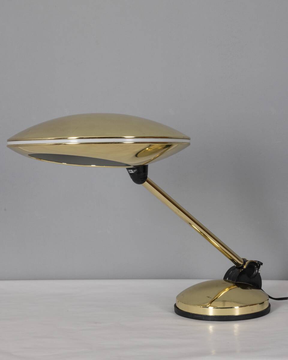 Vintage golden table lamp from the 60s ufo model aluminor design
