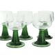 Set of 10 Vintage Roemer Wine Glasses Green Ribbed Foot