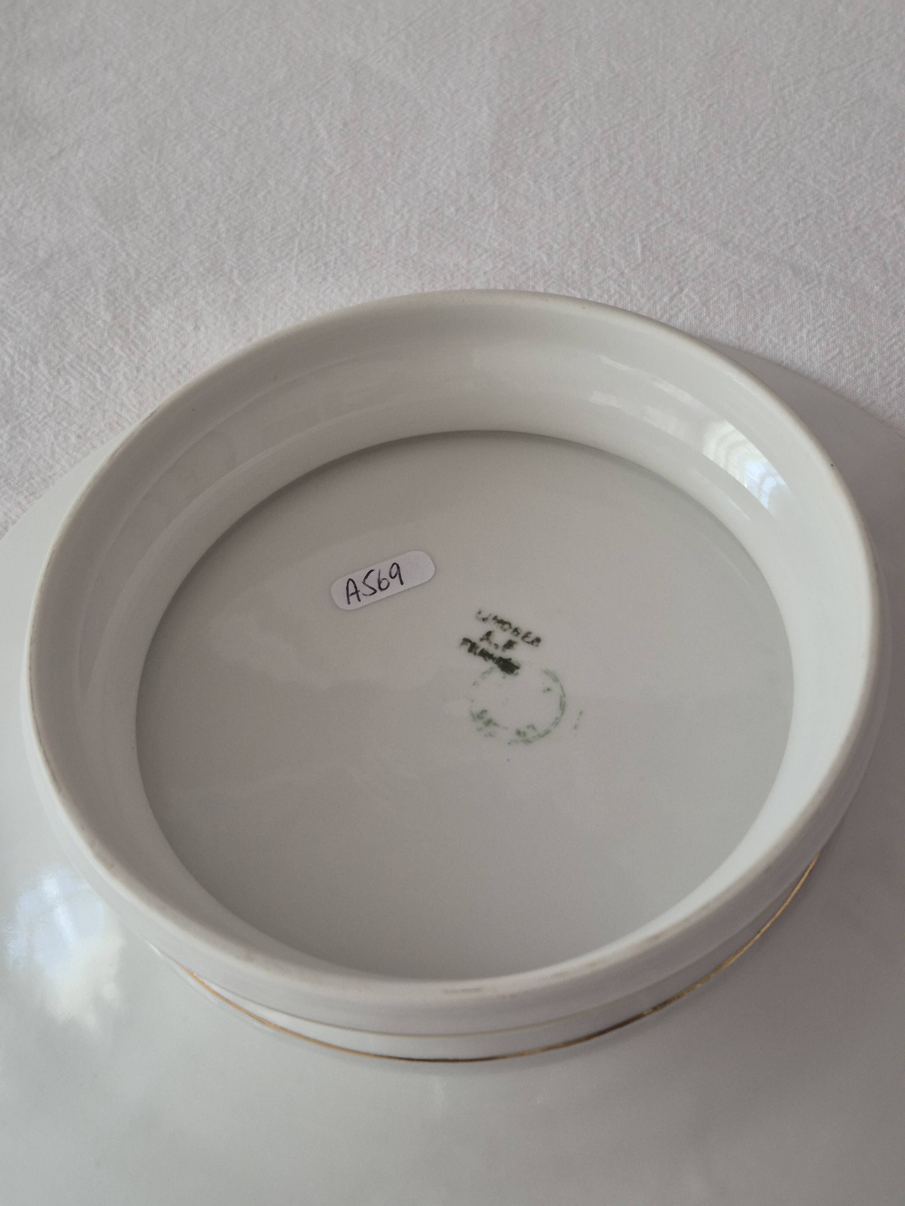 Dish on Pedestal Art Deco, Limoges porcelain, André François, A569