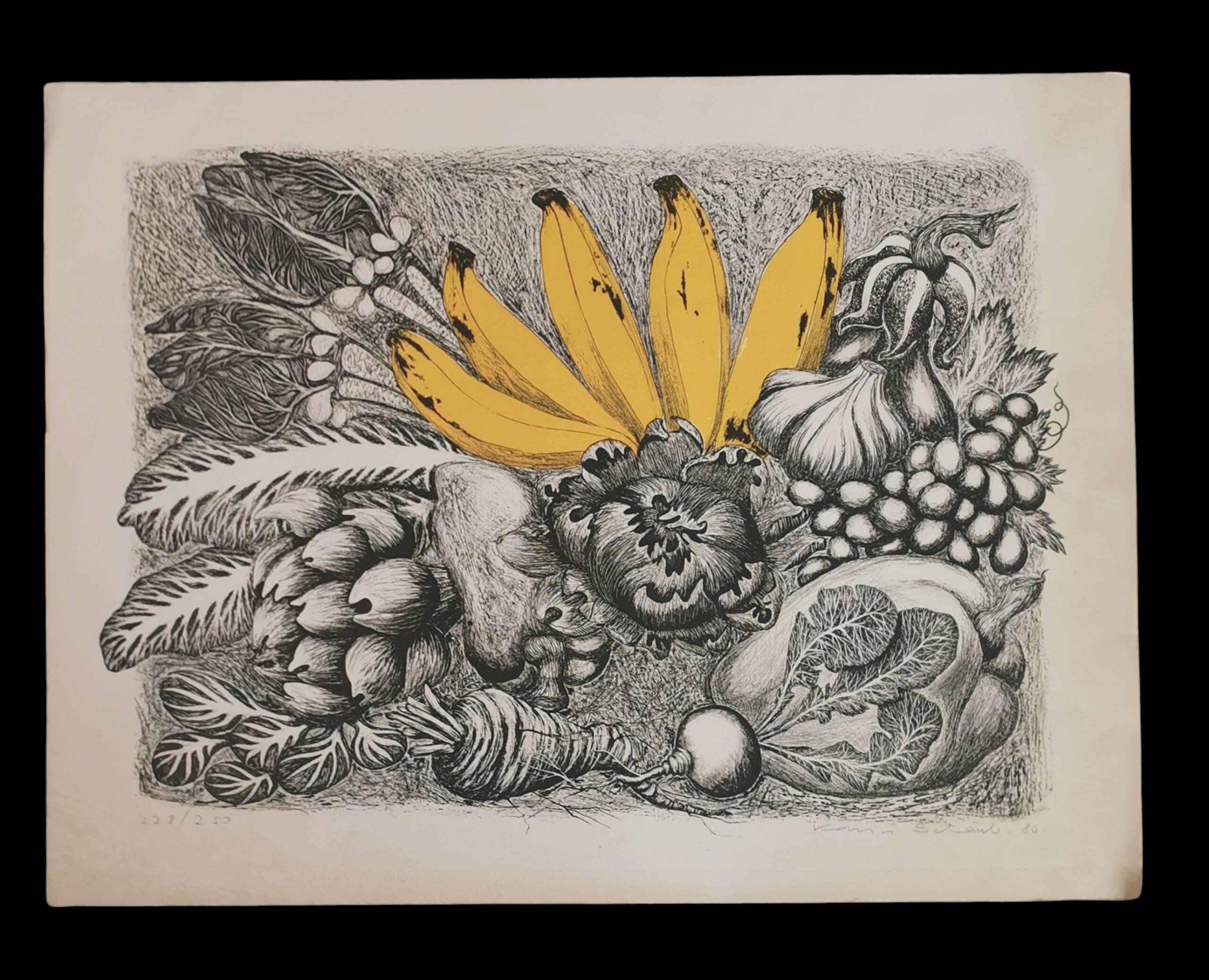 Still life lithograph signed, numbered, dated 1980.