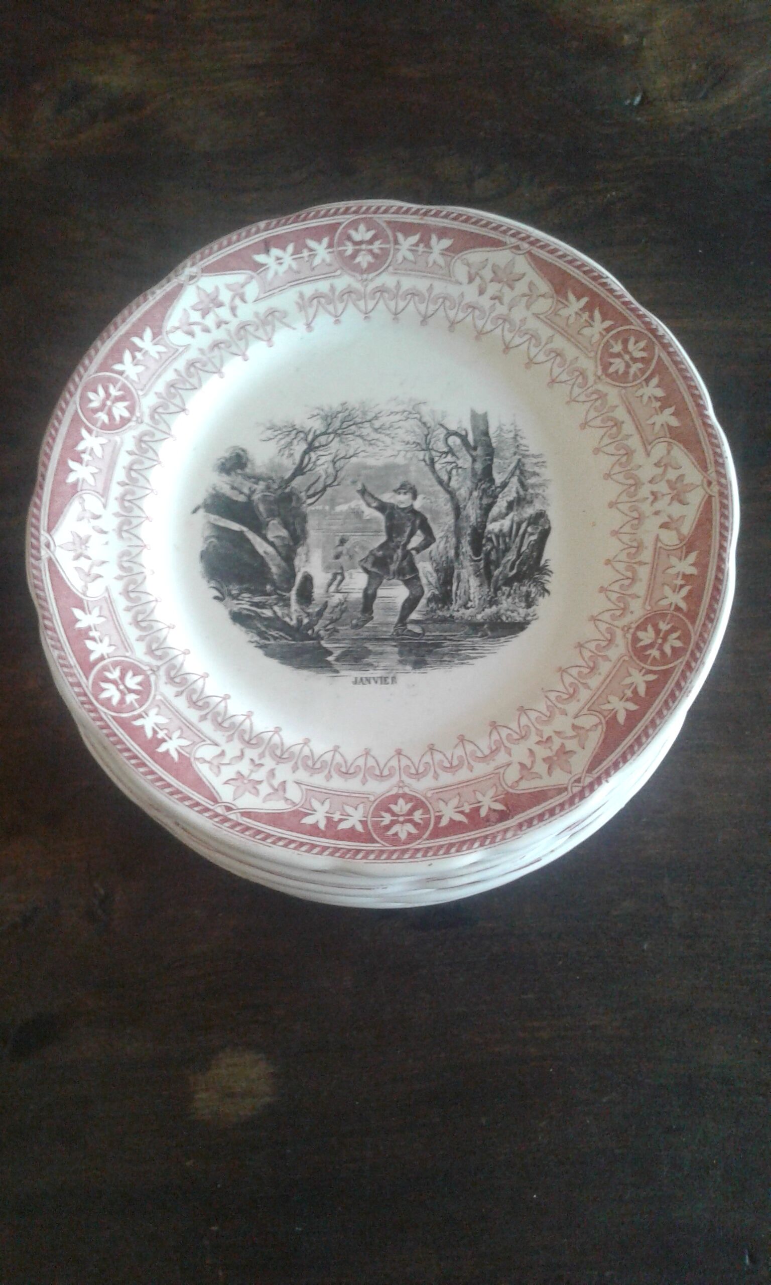 Set of ten plates Sarreguemines theme Field and seasons