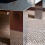 Coffee table in steel model Tebe by Giovanni Offredi for Saporiti, 1970