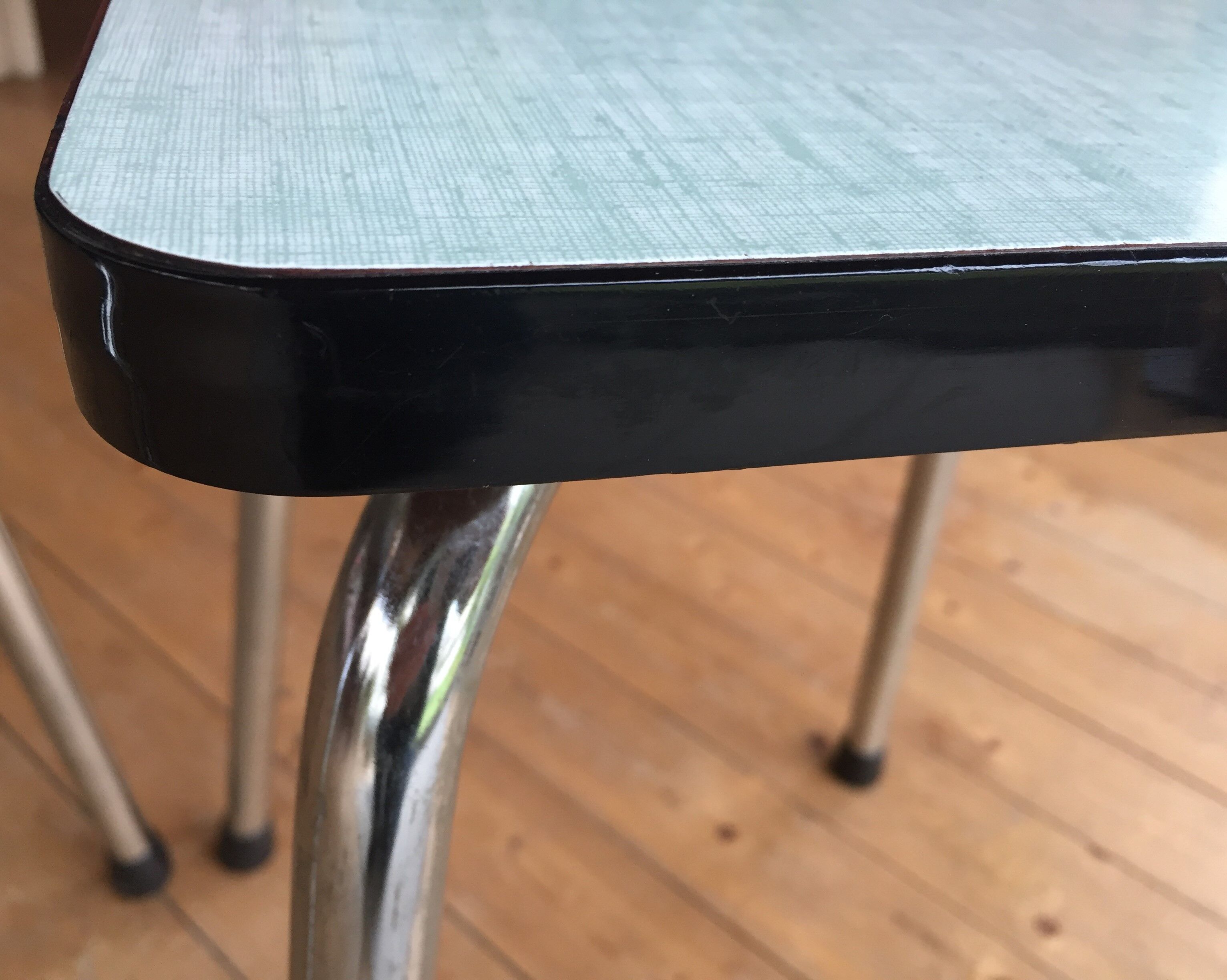 Duo of vintage matching stools in 60s formica brand Elem