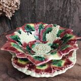 Vintage french majolica serving bowl for grapes