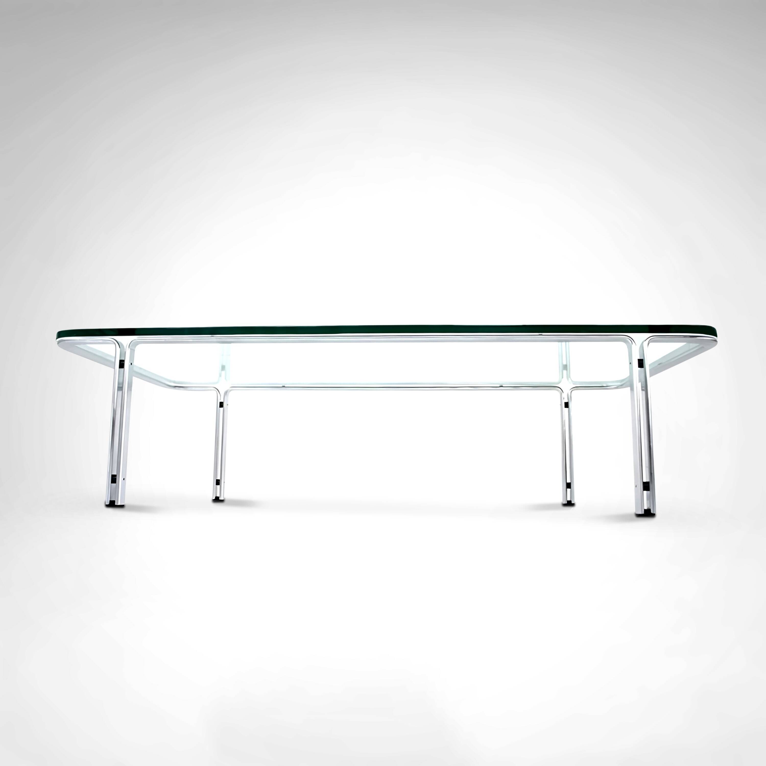 T112 steel and glass coffee table by Horst Bruning for Kill International