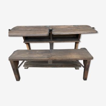 Schoolboy desk walnut manufacturing Switzerland