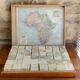 Old saussine geographical atlas in the form of a set of cubes around 1900