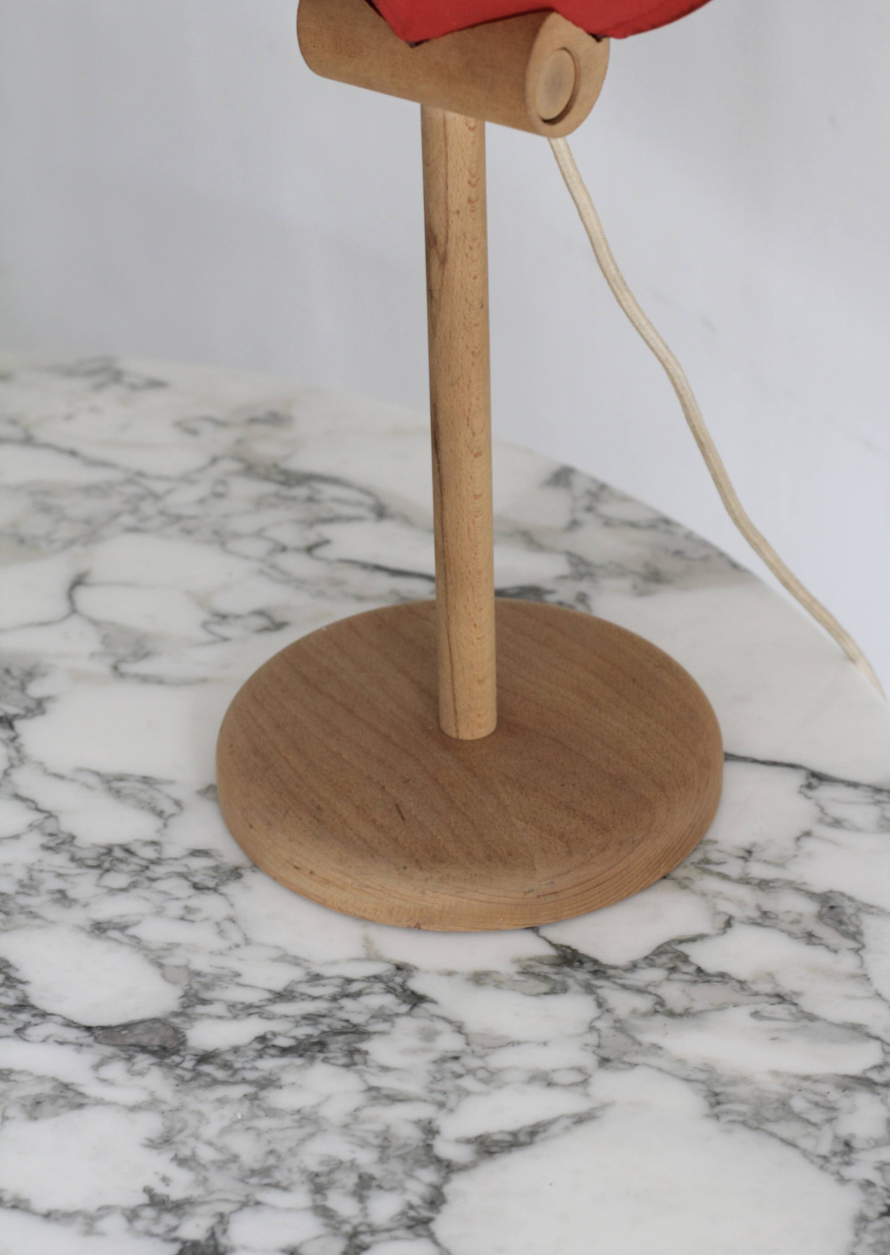 Lampe italienne en bois et coton