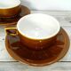Paire de tasses et soucoupes de bistro, café au lait