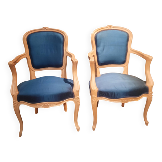 Pair of Louis XV style armchairs