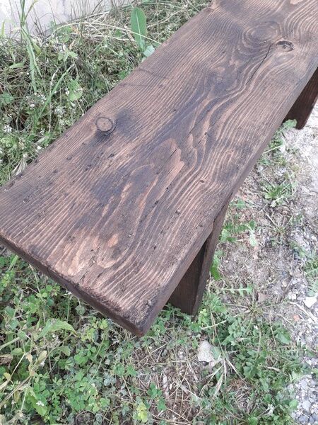 Vintage bench period 1950/60 old solid wood
