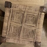 3 tabourets charpoy bois et corde