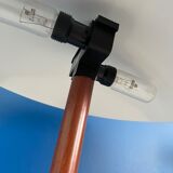Lampe aluminor noir métallique et bois forme champignon