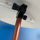 Lampe aluminor noir métallique et bois forme champignon