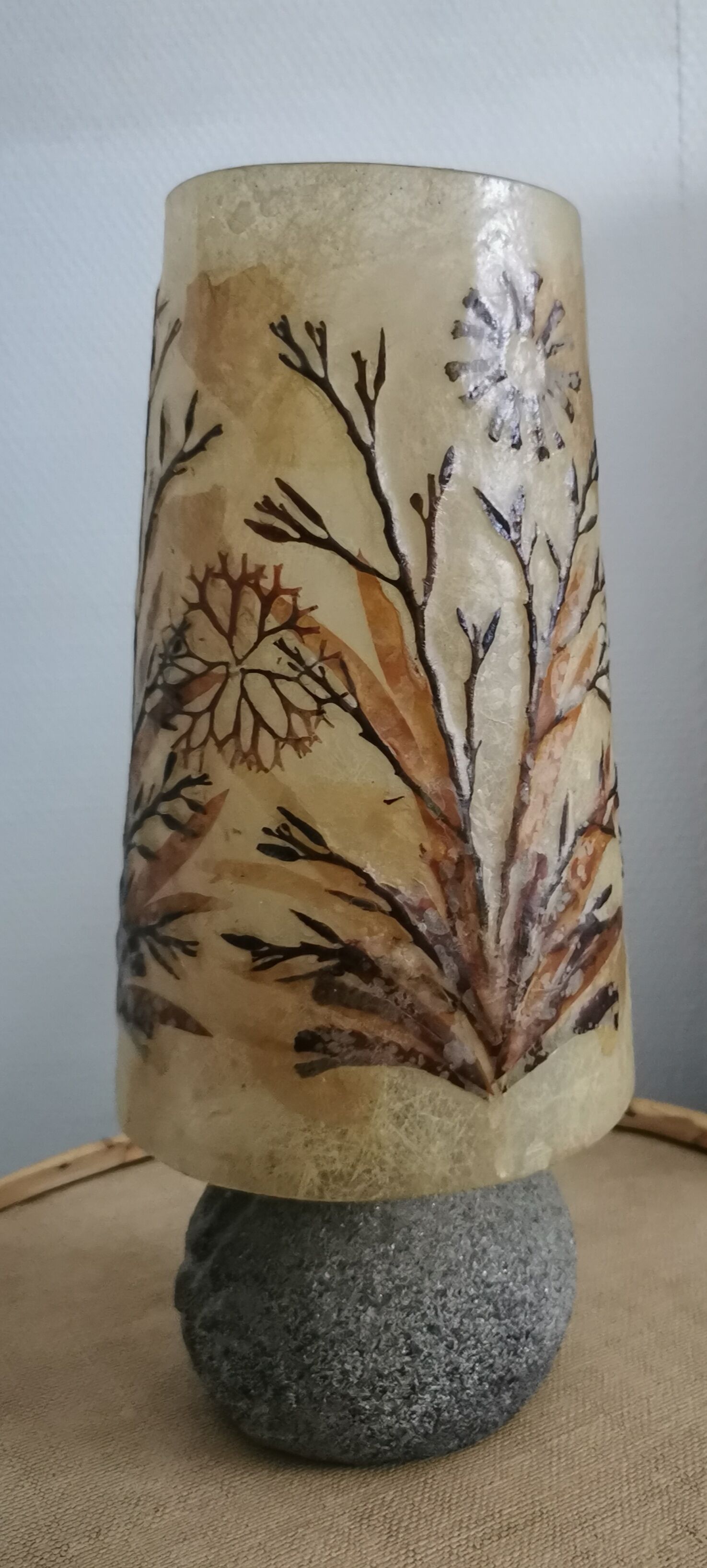 Stone and seaweed herbarium lamp