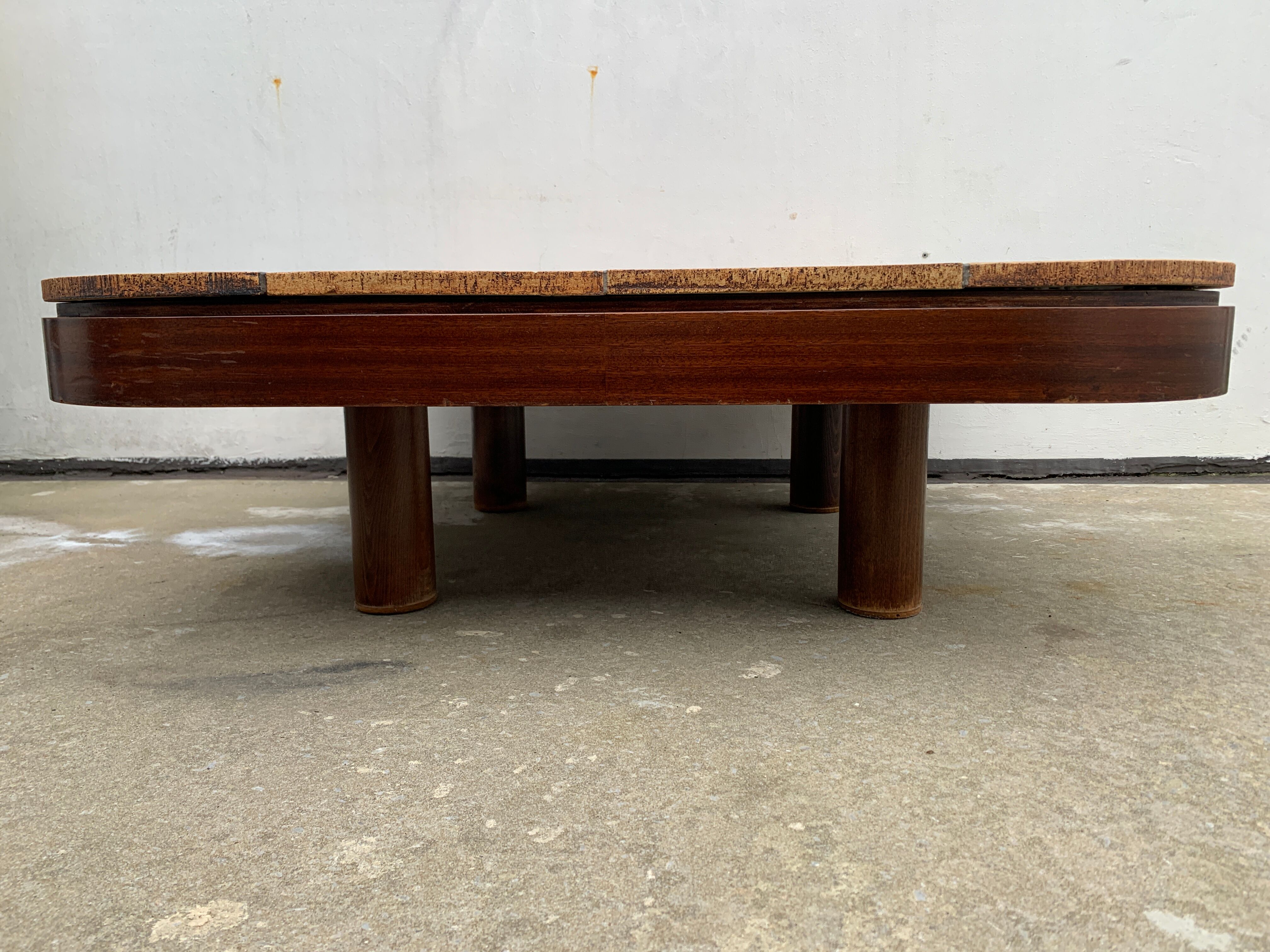 Ceramic coffee table signed Roger Capron and wood, Mambo model of the 1970s
