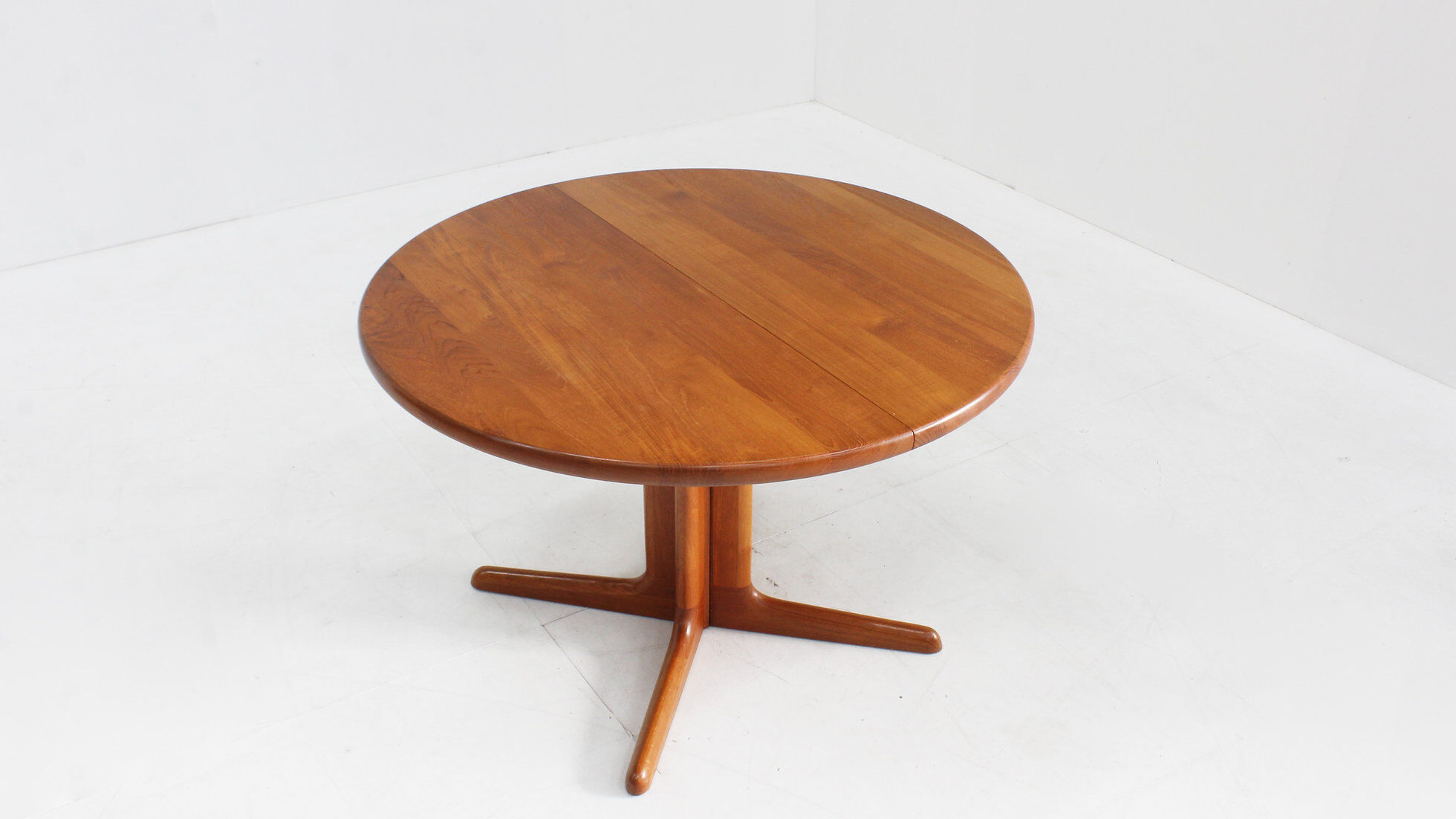 Vintage Danish round extendable dining table 1960s