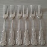 Set of 6 silver metal forks