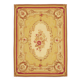 Handmade European Vintage Aubusson Kilim 264 cm x 363 cm