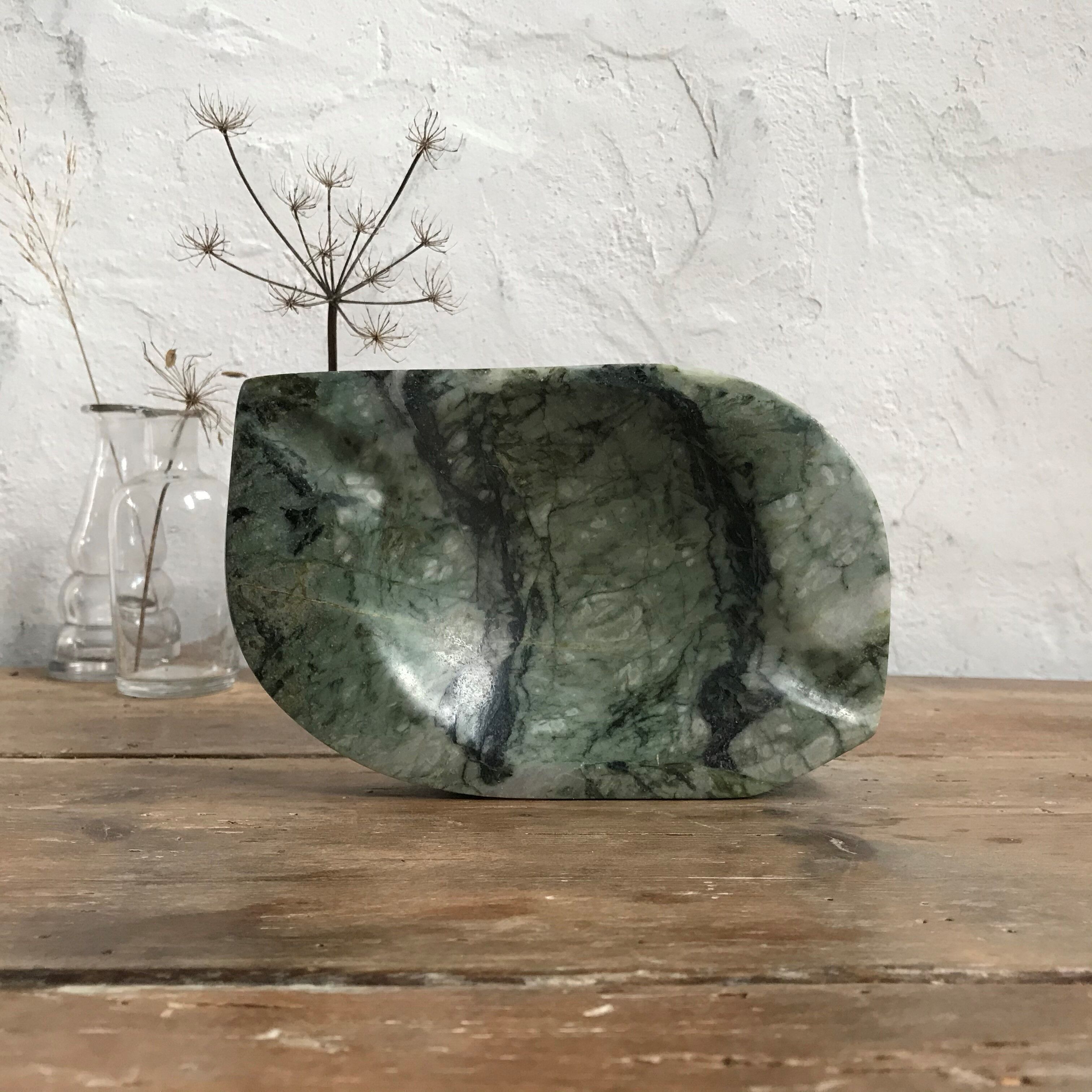 Green marble ashtray