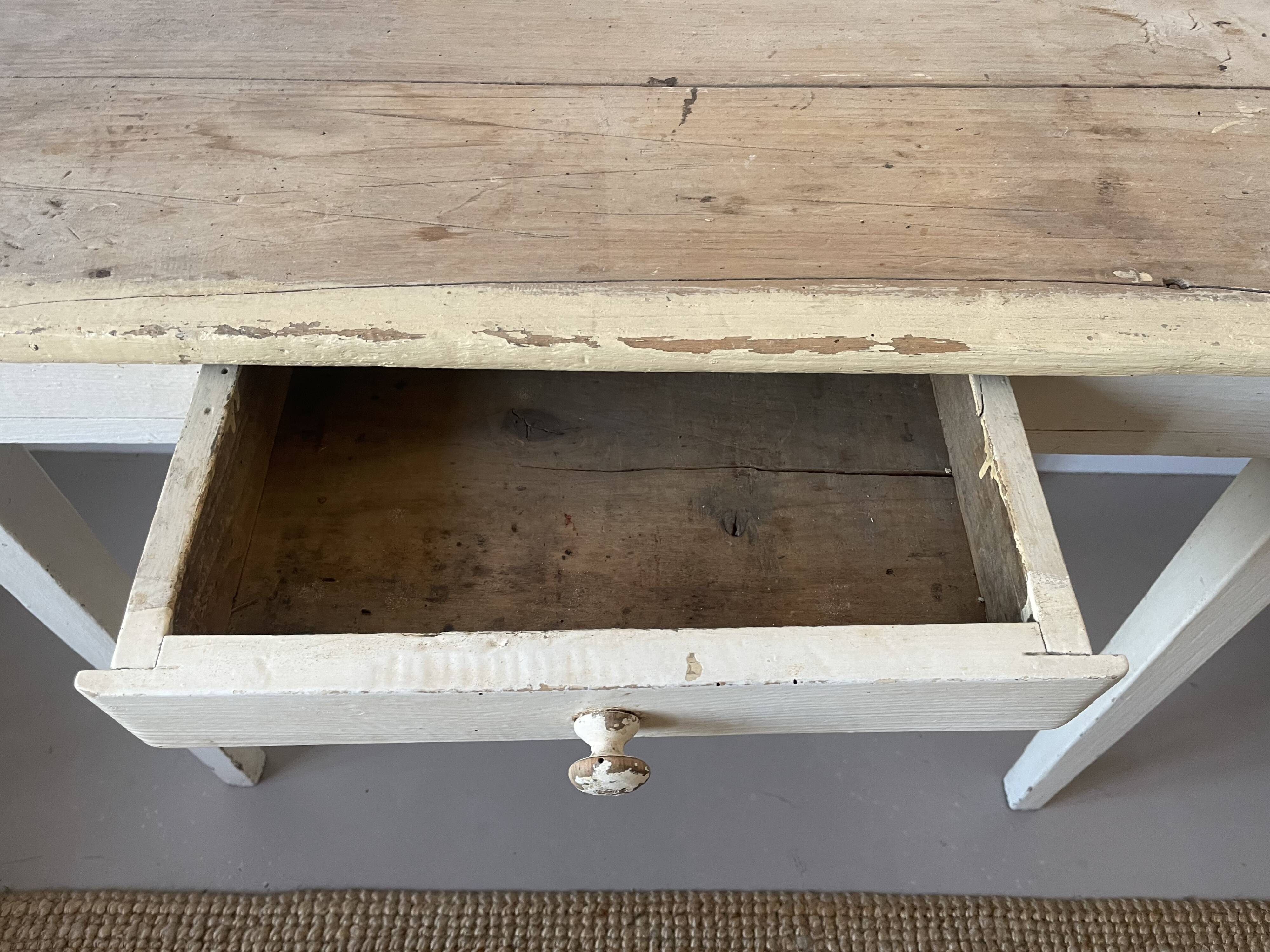 Small old wooden table