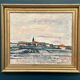 Original Swedish Oil on Panel – "Uppsala" by Gusten Widerbäck – Signed – Dated 1965 (on the back) – Framed – 38 × 43 cm