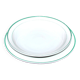 Limoges? lot de 2 plats ronds en porcelaine ancienne à liseré vert et or