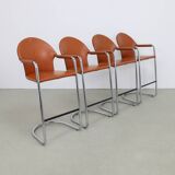 4x Barstool Leather & Chrome