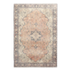 Vintage Turkish rug in red and beige with floral medallion, 199 × 288 cm
