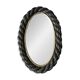 Oval mirror in black rope and gold edging, 1960s