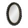 Oval mirror in black rope and gold edging, 1960s