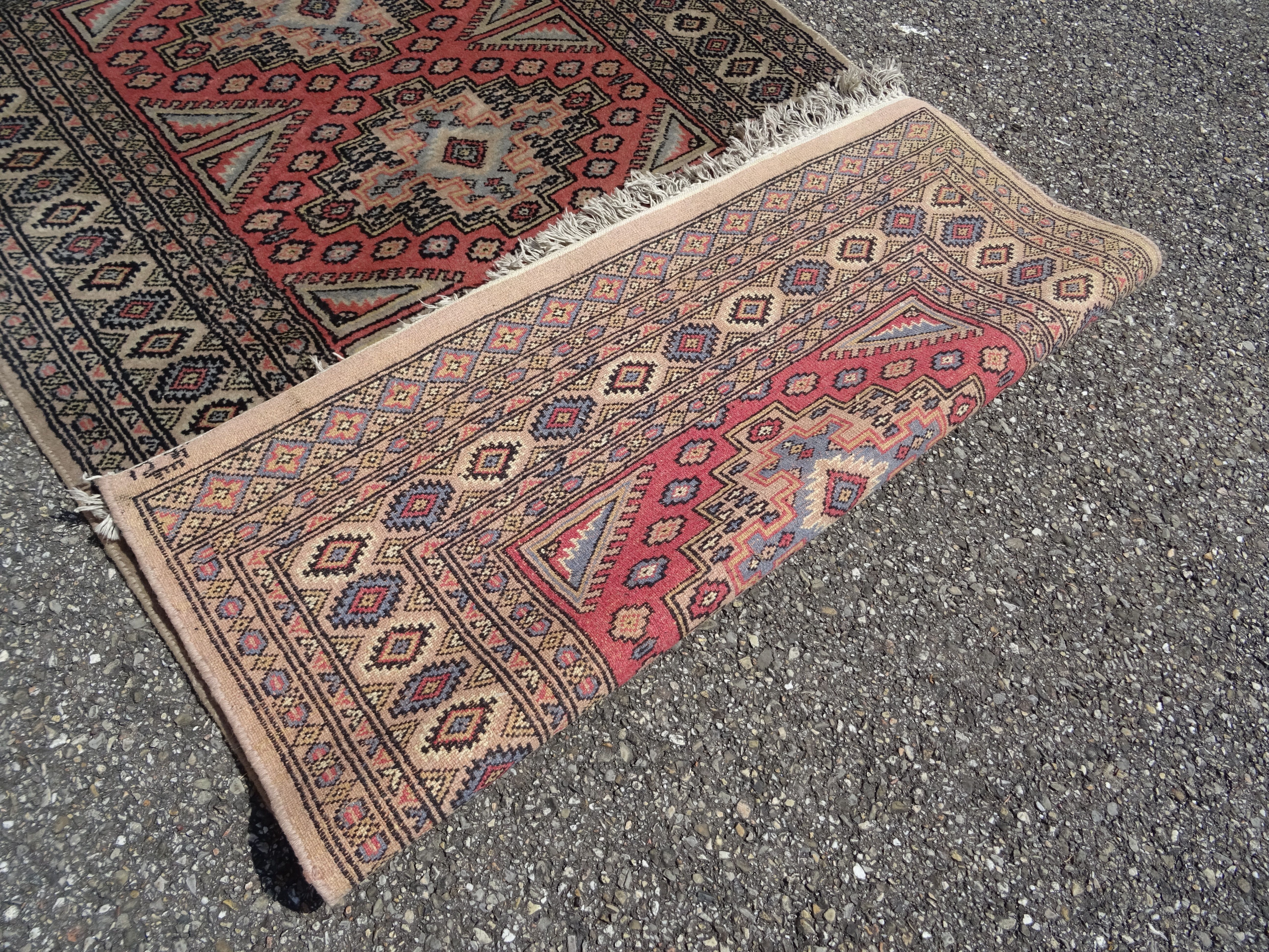 Pakistani carpet Bukhara handmade wool signed