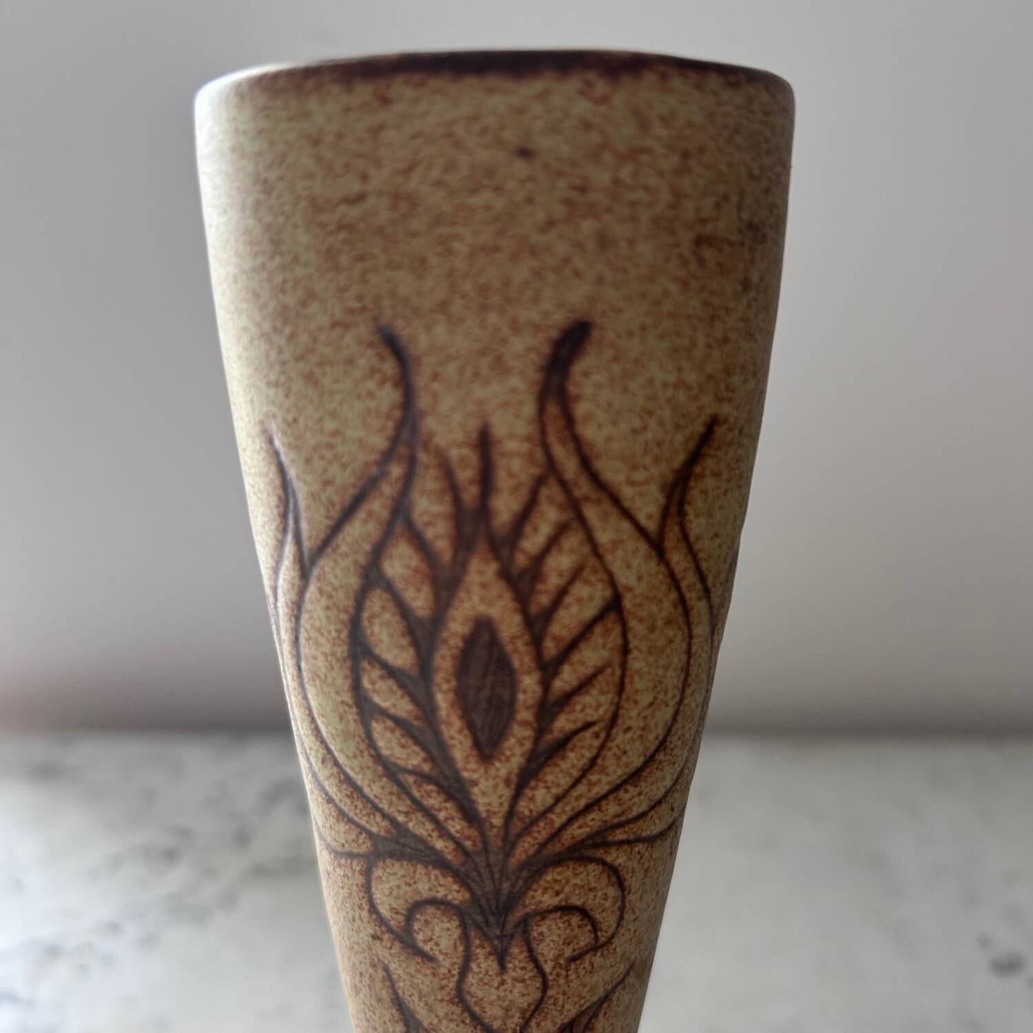 Vallauris stoneware vase signed